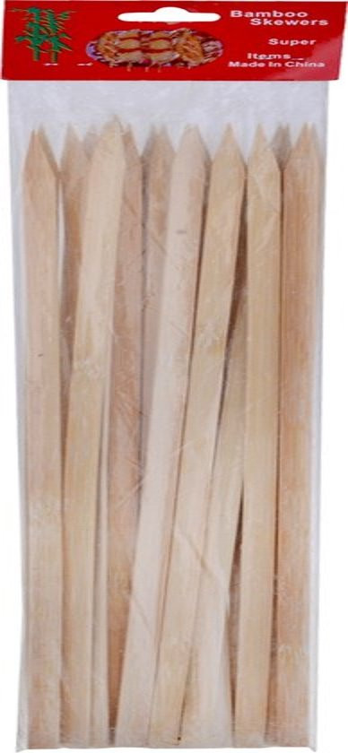 Bamboe houten sate prikkers | spiezen 40 cm | 25 stukjes | Rechthoek prikker | platte grillspiesen | vlees en groenten | bamboe | natuur