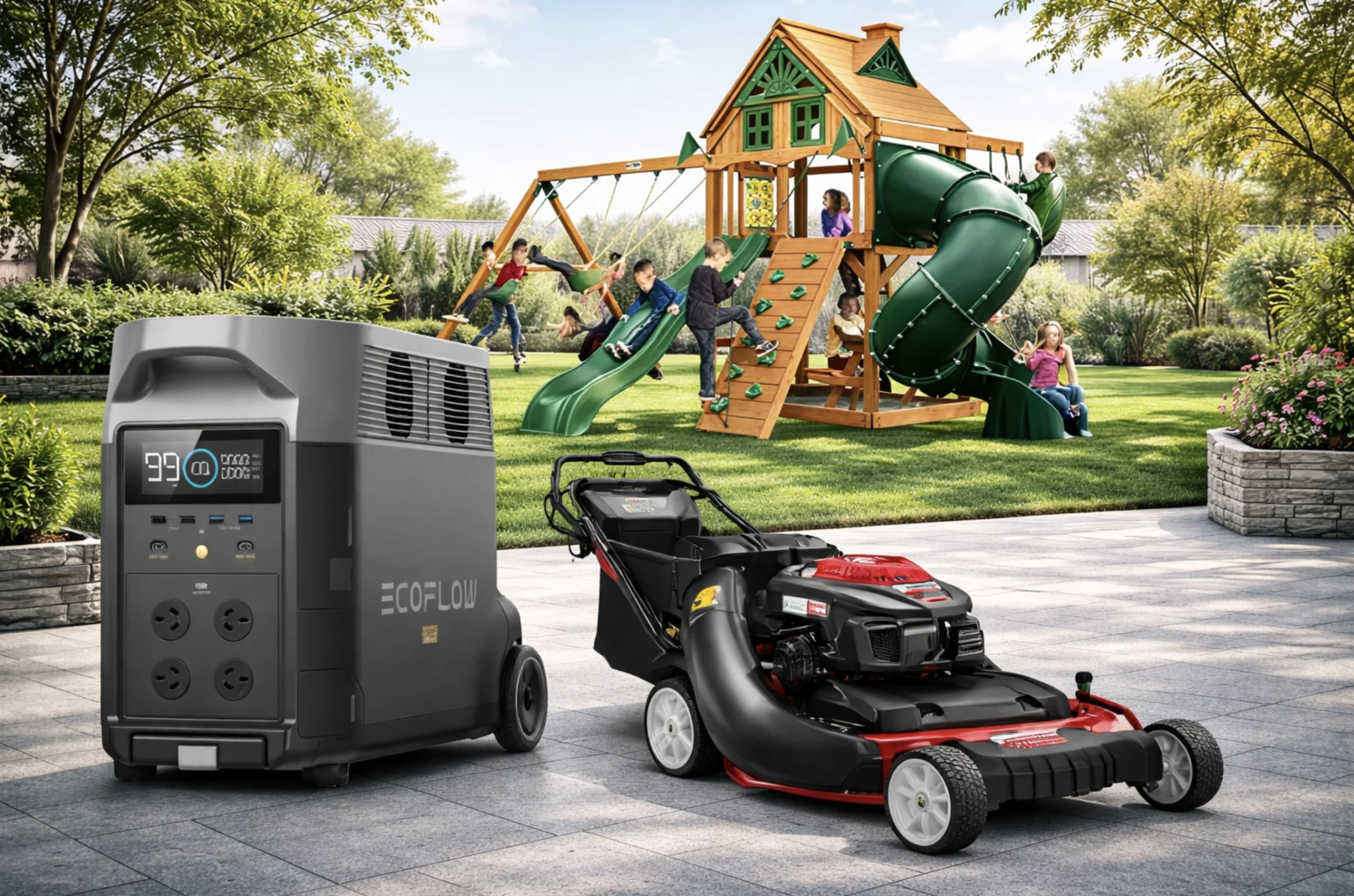Power station and mower for home and garden