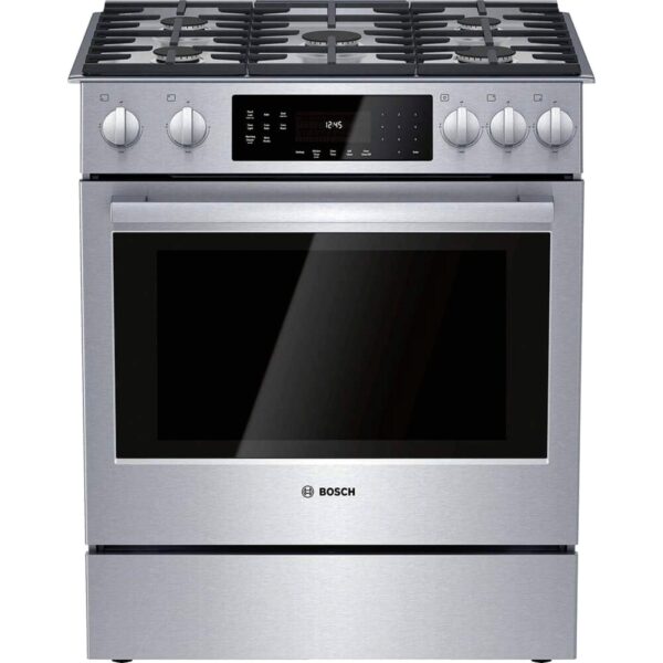 Bosch 800 Series 30 Inch Gas Slide-In Range with True Convection Oven – Stainless Steel