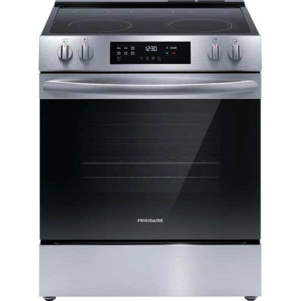 Frigidaire 30″ Front Control Electric Range with EvenTemp – Stainless Steel FCFE3062AS