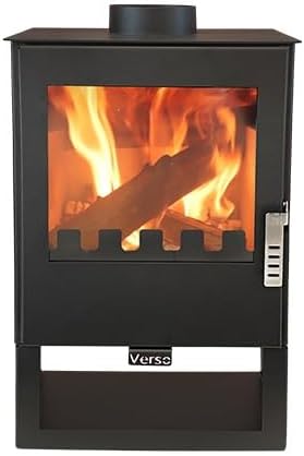 Verso 3 Kaminofen 5 kW - Holzofen mit Sichtscheibe, EEK A+, BImSchV Stufe 2, Schwarz