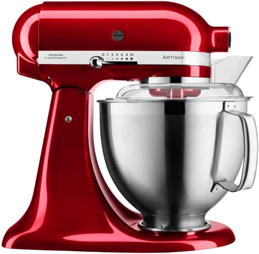 KitchenAid Artisan 5KSM185PS Küchenmaschine 4,8 L mit Planetenrührwerk, 10 Stufen, Liebesapfelrot