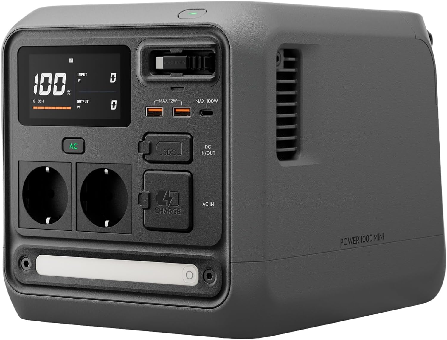 DJI Power 1000 Mini Tragbare Powerstation 1008 Wh, 1000 W, LFP-Akku, Schwarz