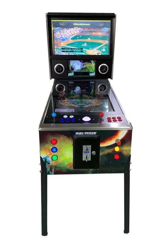 ABVIDEOARCADES Virtual Pinball 1300 PINBALL Games in 1 AND 307 classic 80s games with trackball- Full Size Machine Classic